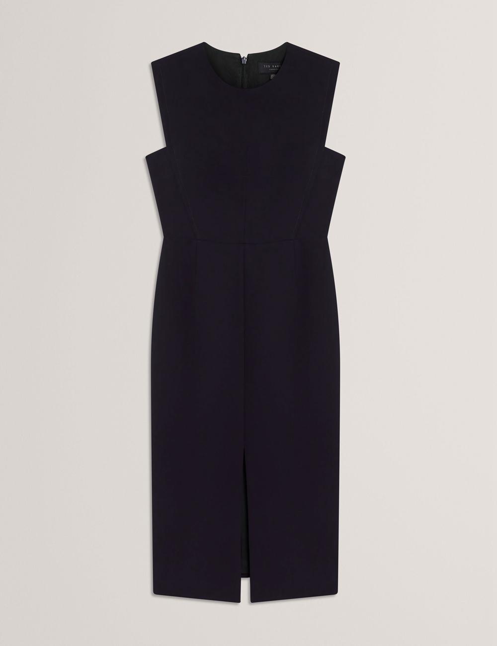 Women Ted Baker MANABDL - Tailored Sleeveless With Front Split Midi Dresses Navy | India  BCAX-06932