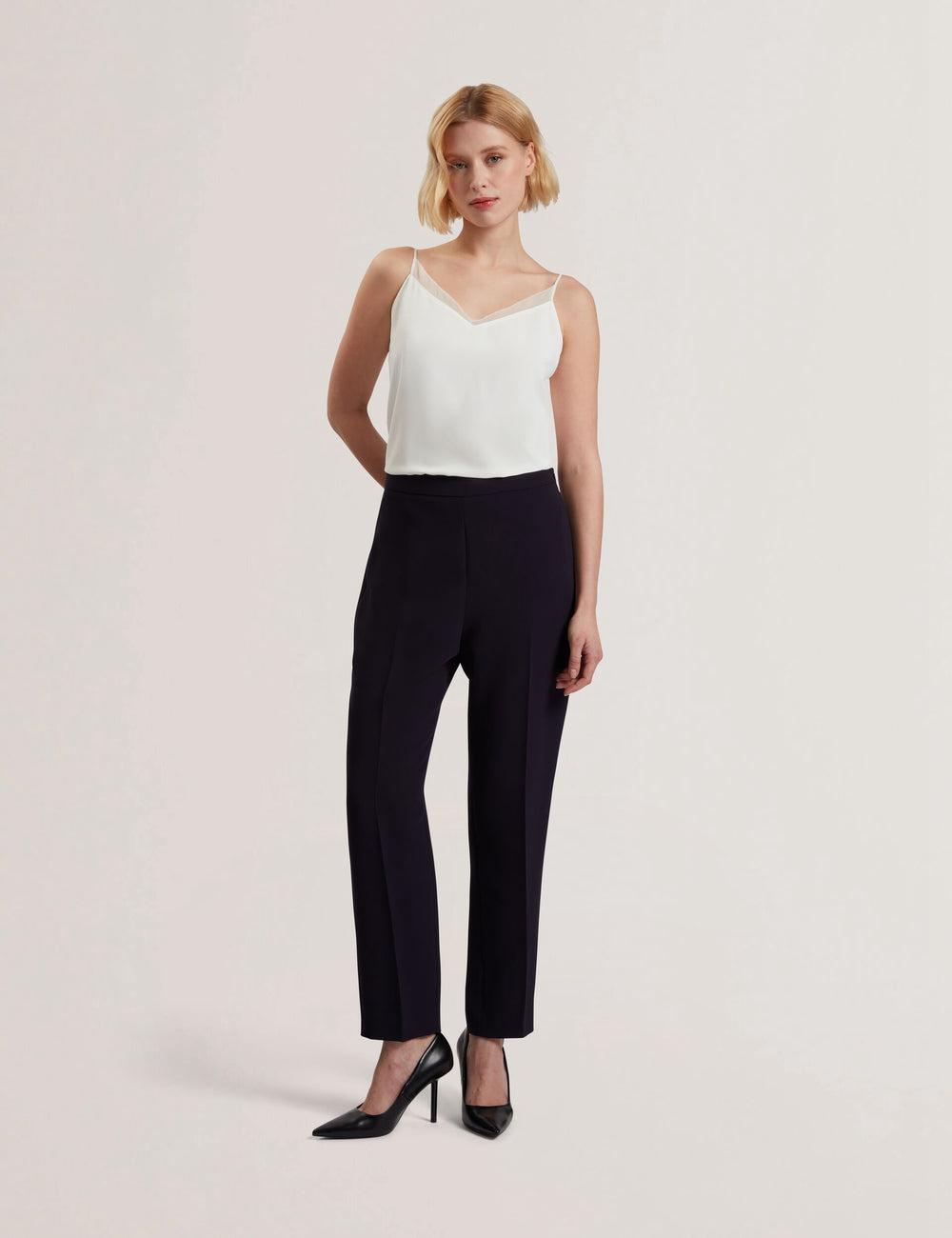 Women Ted Baker MANABTL - High Waist Tapered Leg Tailored Trousers Navy | India  JOBA-18365