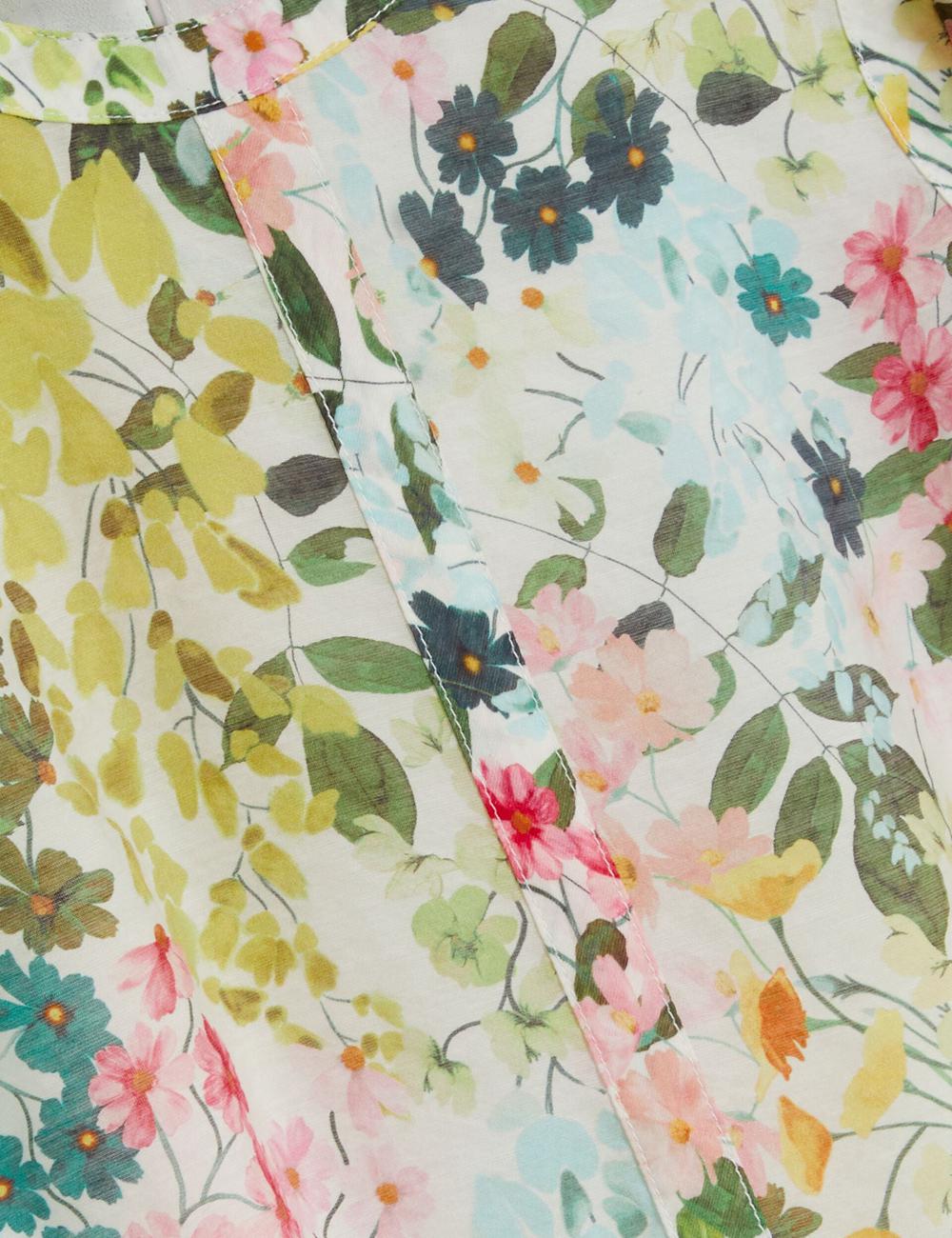 Women Ted Baker MICHA - Floral Binding Detail Puffed Sleeve Blouses Ivory | India  WMDP-19653