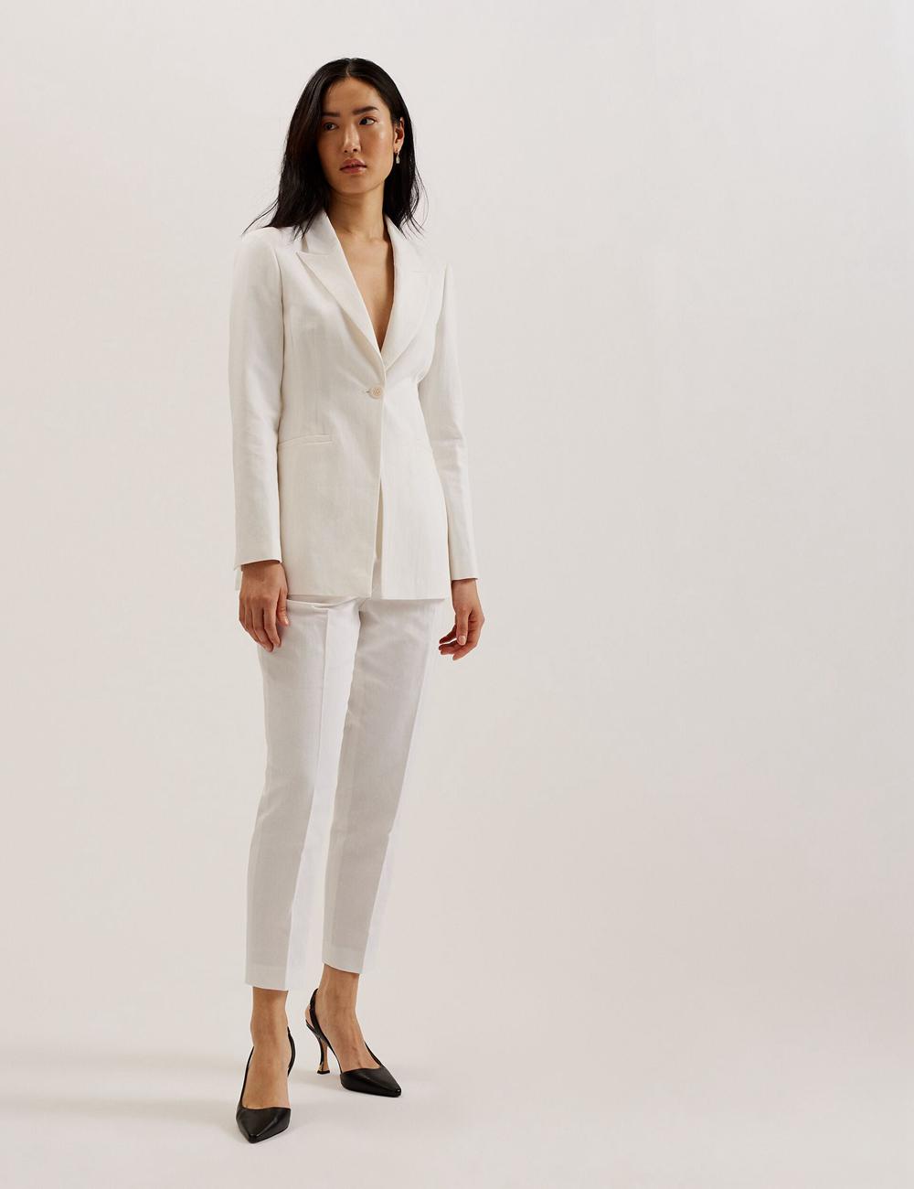 Women Ted Baker MUSUB - Tailored with Faux Pockets Blazers White | India  MZHS-59836