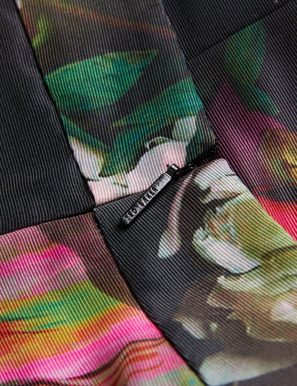 Women Ted Baker OKUNIT - Tapered Leg Floral Print Tailored Trousers Black | India  ECQZ-61293
