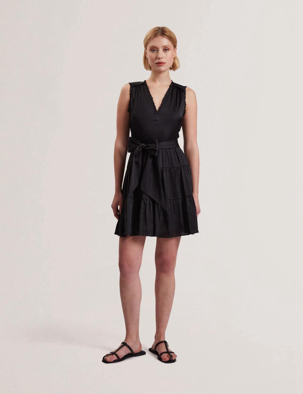 Women Ted Baker OTIANA - Sleeveless Waistred Mini Dresses Black | India  YDVC-48351