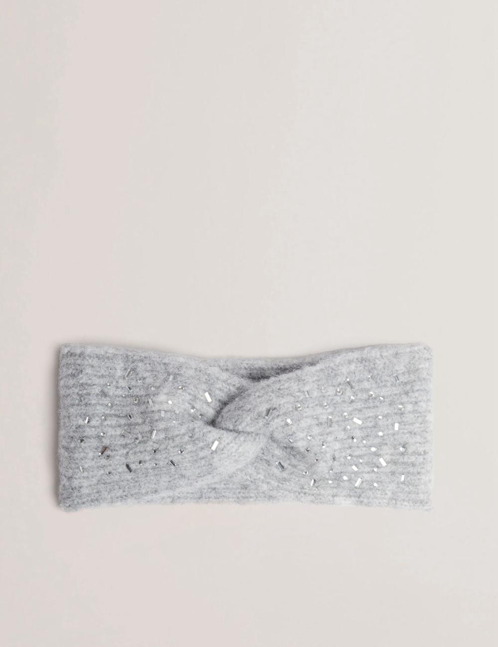 Women Ted Baker PENAOPA - Rhinestone Detail Knitted Headbands Grey | India  TLBI-97483