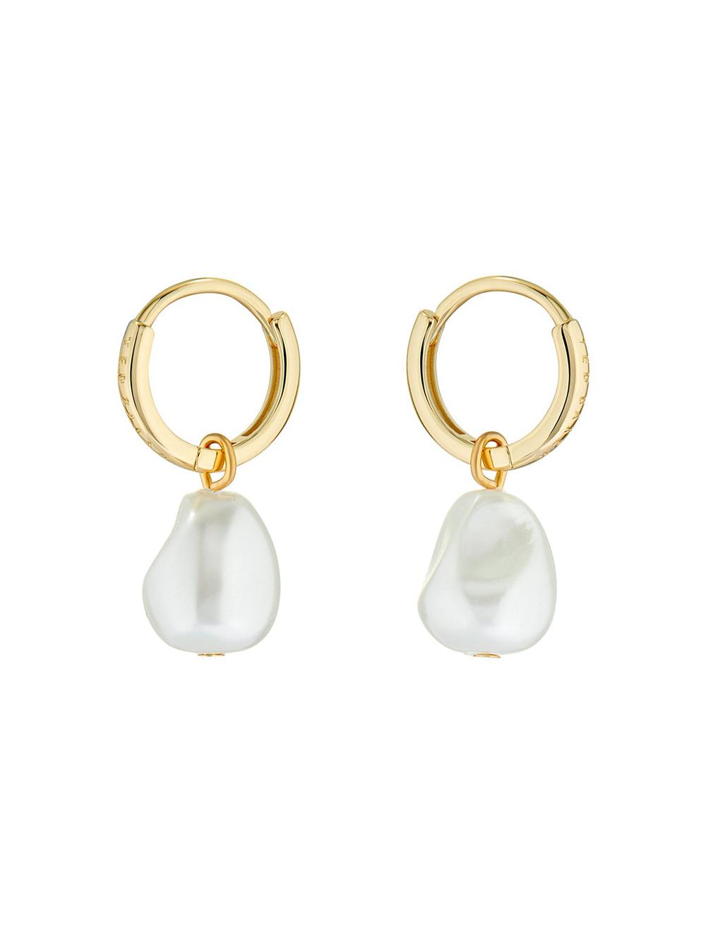 Women Ted Baker PERIAA - Pearl Drop Pendant Huggie Earrings Gold | India  BWPH-78594