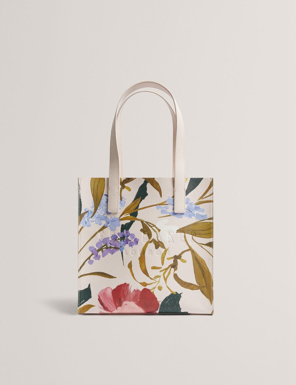 Women Ted Baker PHYLISA - Floral Print PU Leather Small Tote Bags Pink | India  DKYC-68935