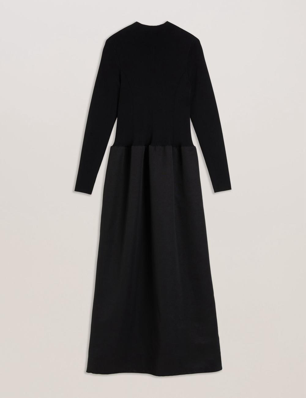 Women Ted Baker PYLIA - Structured With Knitted Bodice Maxi Dresses Black | India  MLJV-56801