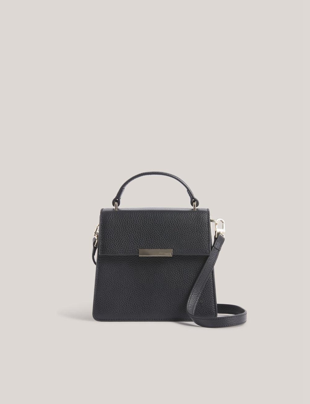 Women Ted Baker ROSELII - Small Top Handle Bar Detail Leather Crossbody Bags Black | India  ZBPO-68950