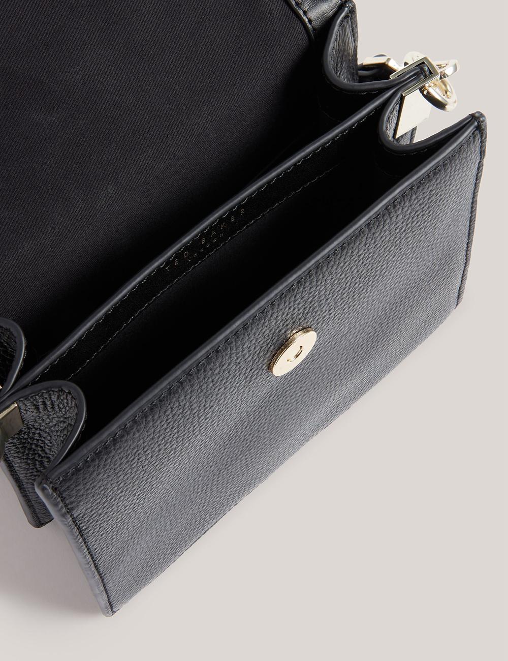 Women Ted Baker ROSELII - Small Top Handle Bar Detail Leather Crossbody Bags Black | India  ZBPO-68950