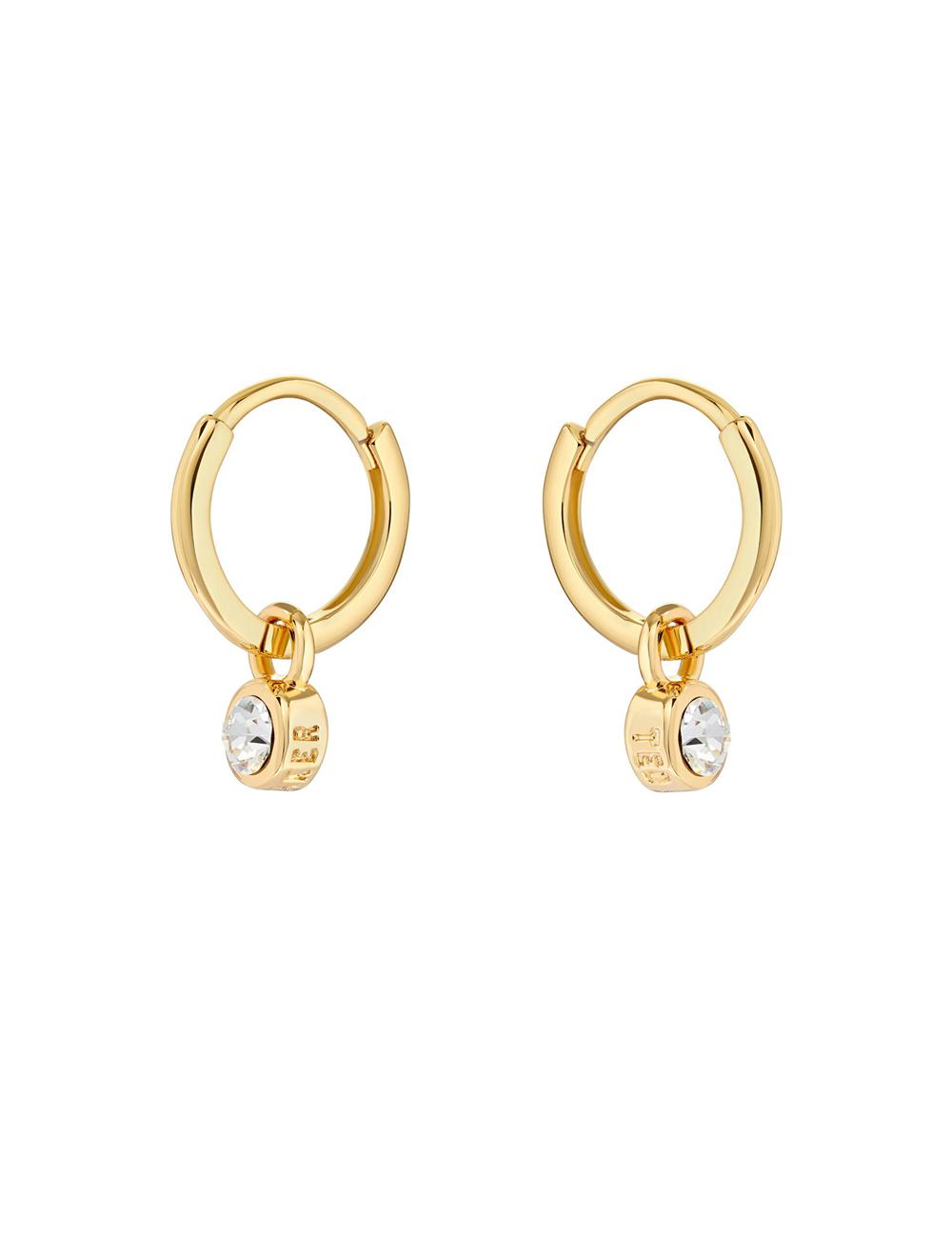 Women Ted Baker SINALAA - Crystal Pendant Huggie Earrings Gold | India  JBPM-80392