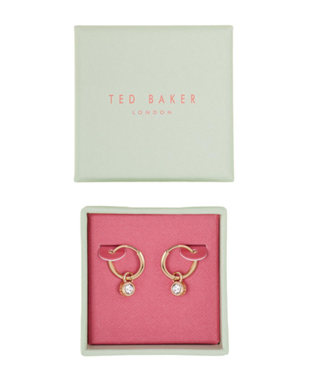 Women Ted Baker SINALAA - Crystal Pendant Huggie Earrings Gold | India  JBPM-80392