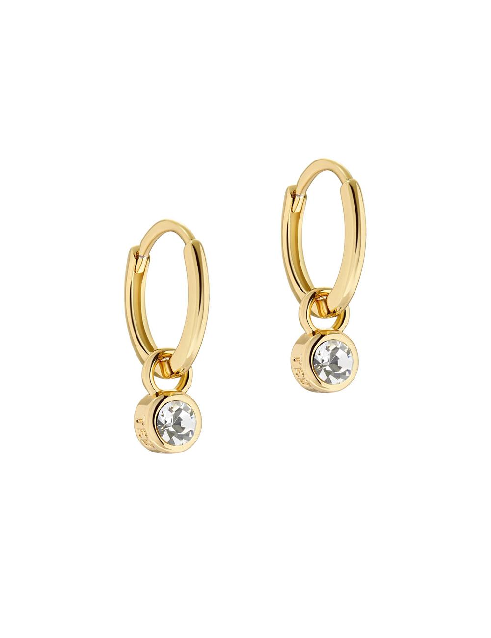 Women Ted Baker SINALAA - Crystal Pendant Huggie Earrings Gold | India  JBPM-80392