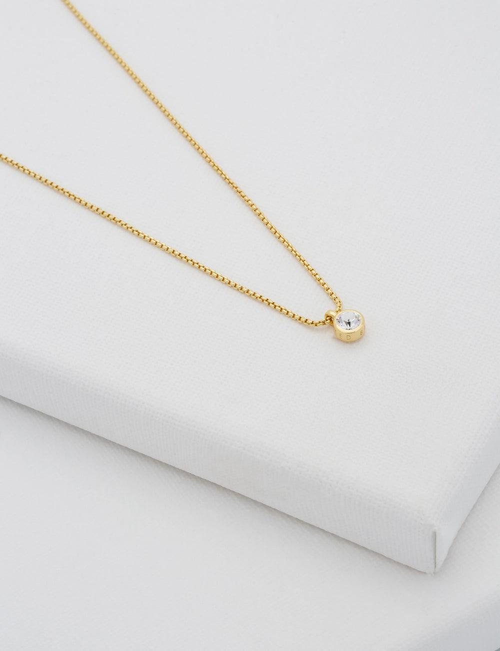 Women Ted Baker SININAA - Mini Crystal Pendant Necklaces Gold | India  FIVJ-82063