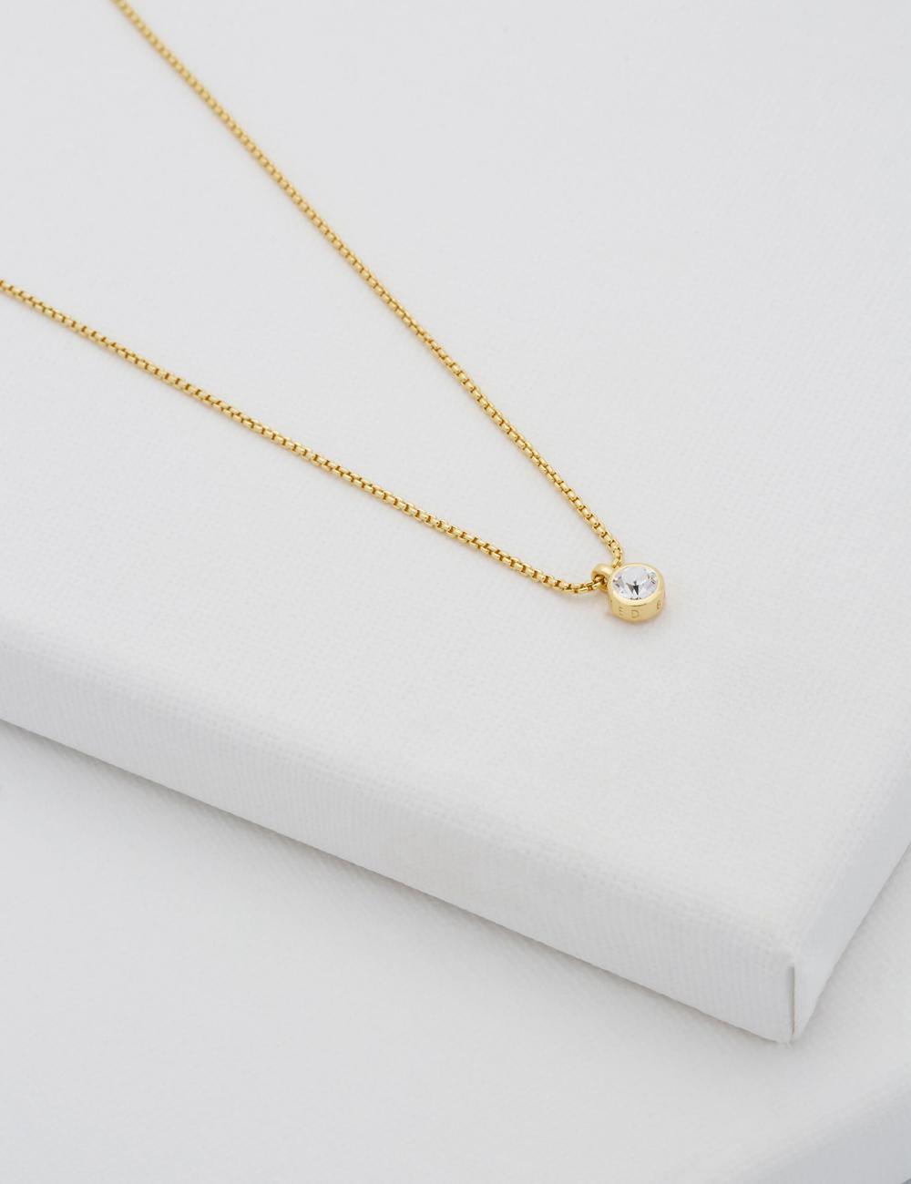 Women Ted Baker SININAA - Mini Crystal Pendant Necklaces Gold | India  FIVJ-82063