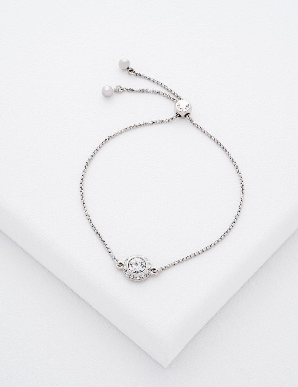 Women Ted Baker SOLETA - Solitaire Sparkle Crystal Adjustable Bracelets Silver | India  DWLM-80312