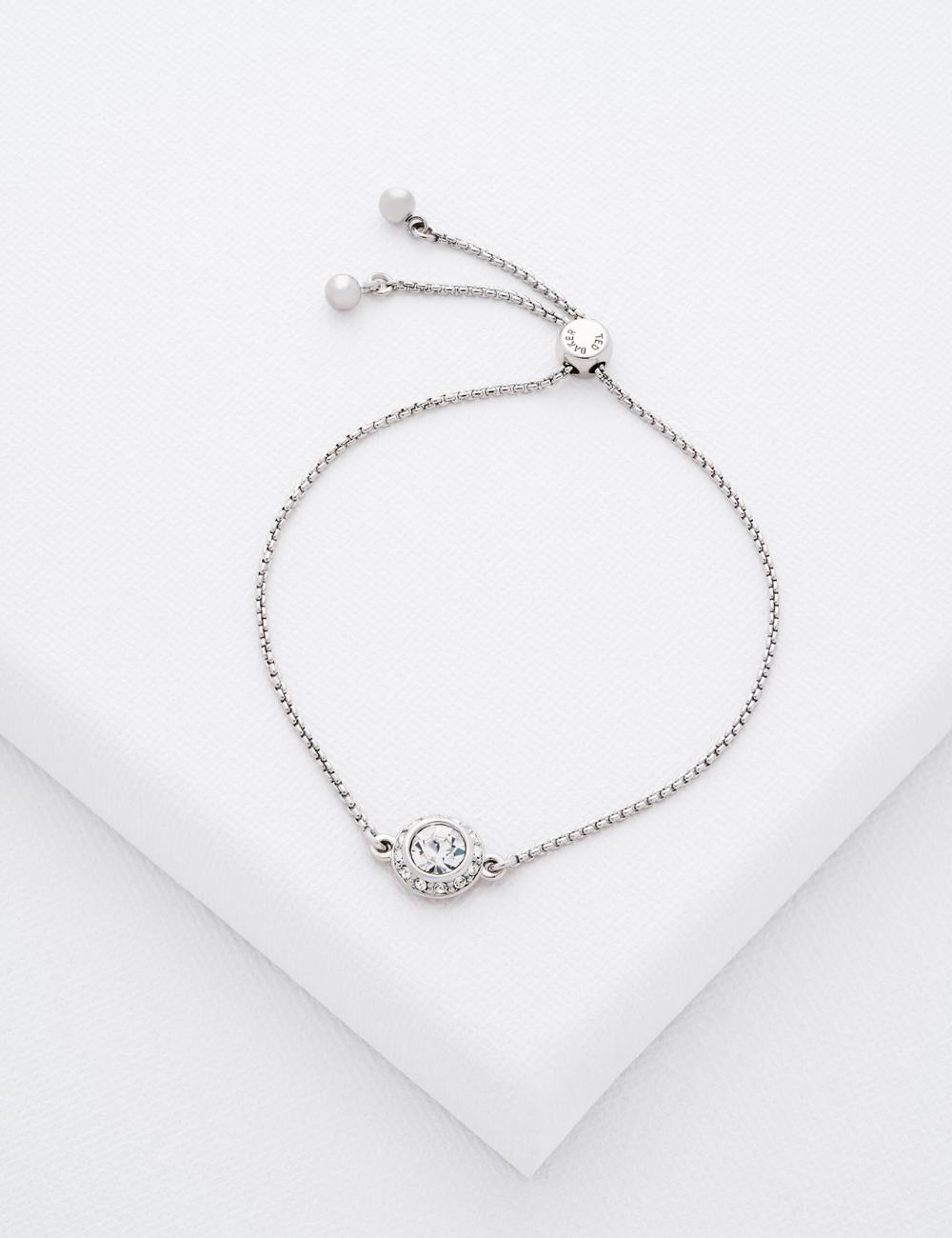 Women Ted Baker SOLETA - Solitaire Sparkle Crystal Adjustable Bracelets Silver | India  DWLM-80312