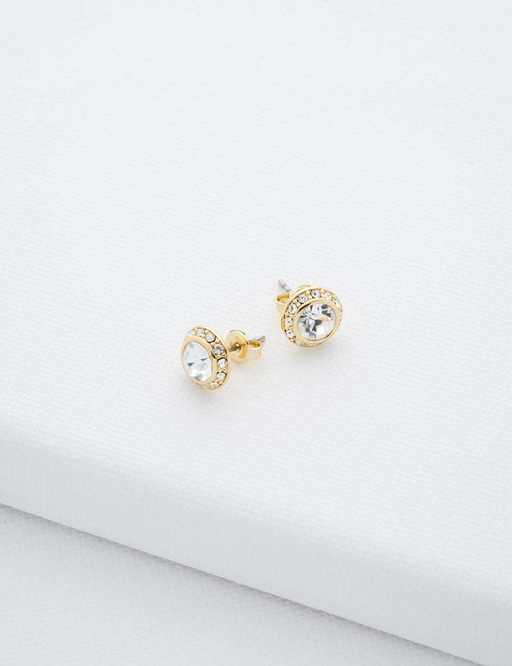 Women Ted Baker SOLETIA - Solitaire Sparkle Crystal Stud Earrings Gold | India  QODB-95618
