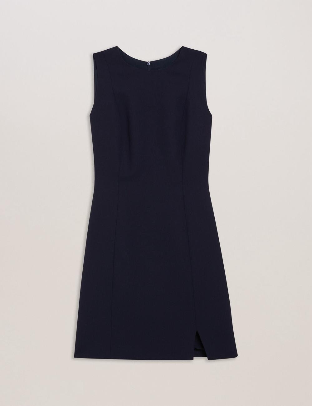 Women Ted Baker SORRAL - Sleeveless Tailored With Side Split Mini Dresses Navy | India  UERF-89724