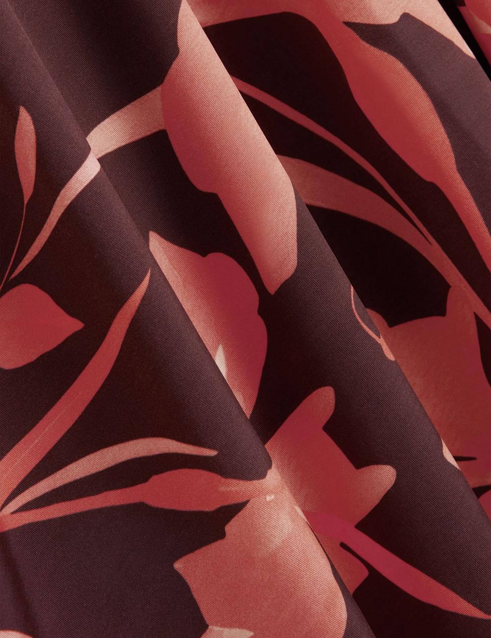 Women Ted Baker STARLAH - Slinky Printed Jersey Long Sleeve Midi Dresses Dk-Brown | India  ITJV-76804