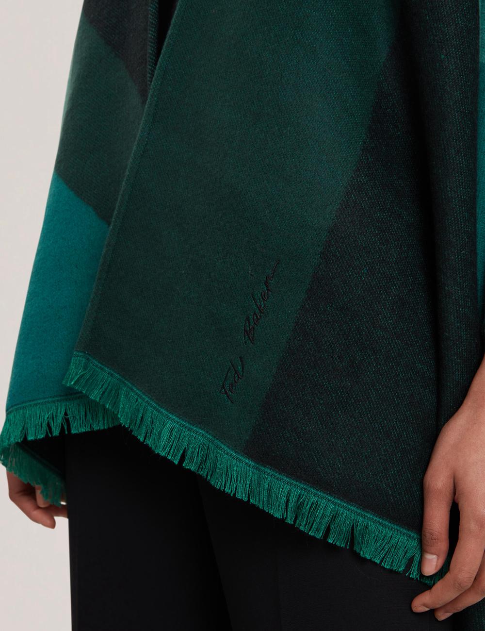 Women Ted Baker SUFFIA - Colour Block Buckled Woven Ponchos Dk-Green | India  PGZL-54219