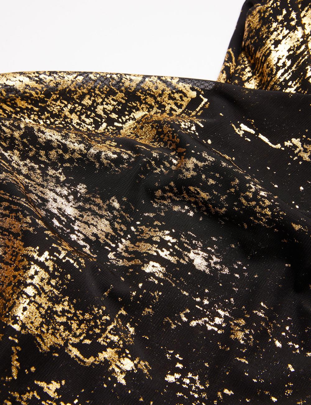 Women Ted Baker TALULAR - Bardot Foil Printed Mesh Tops Black | India  BRIM-06741
