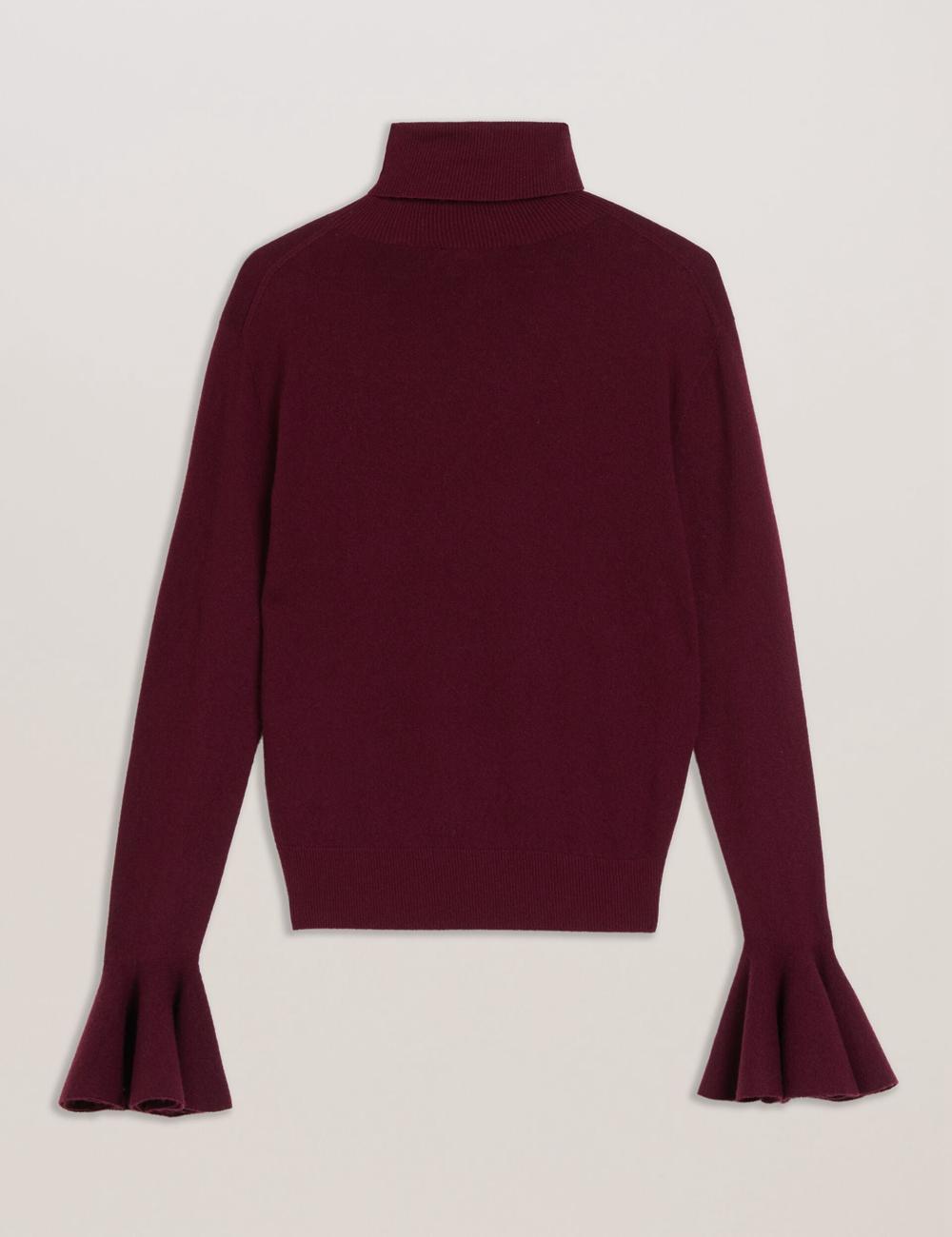 Women Ted Baker TAMSENN - Roll Neck Wool Cashmere Jumpers Red | India  KTNM-05816
