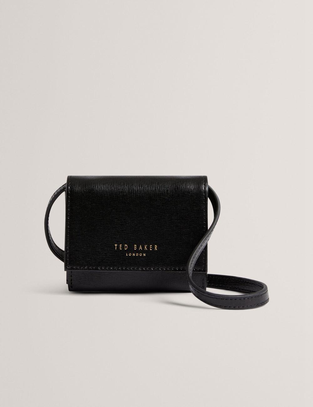 Women Ted Baker TAMZIEE - Leather Crossbody Card Holder Crossbody Bags Black | India  ERHT-12307