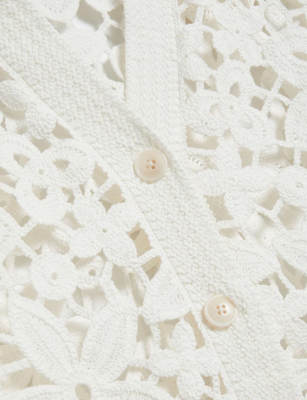 Women Ted Baker TARLI - Crochet Open Knit Longline Cardigans White | India  MLXF-50317