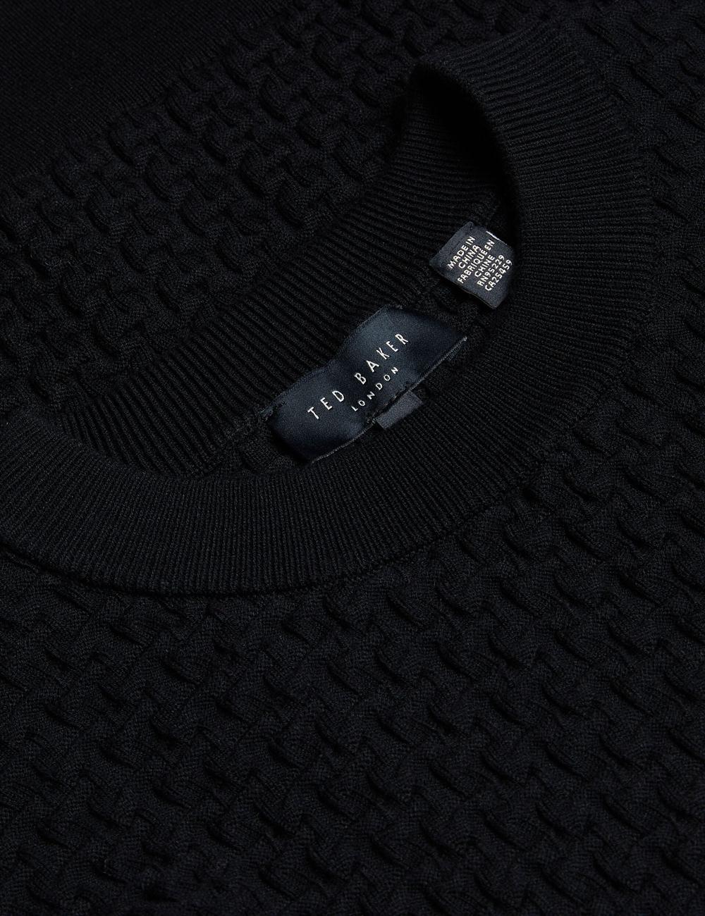 Women Ted Baker TEDTYY - Textured T Jacquard Knitted Jumpers Black | India  VFZK-95380