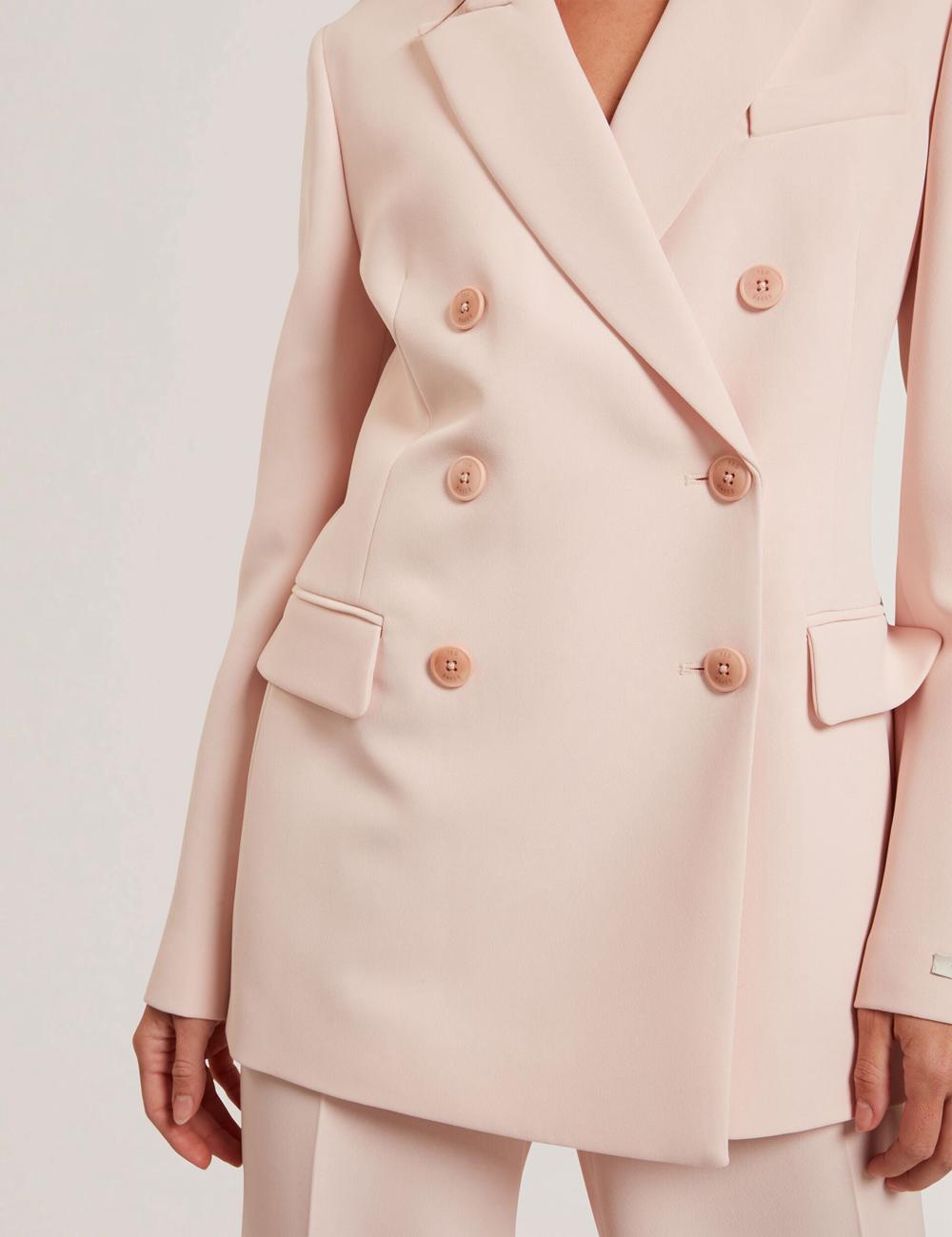 Women Ted Baker TRAGA - Tailored Double Breasted Woven Blazers Pink | India  BPEC-10856